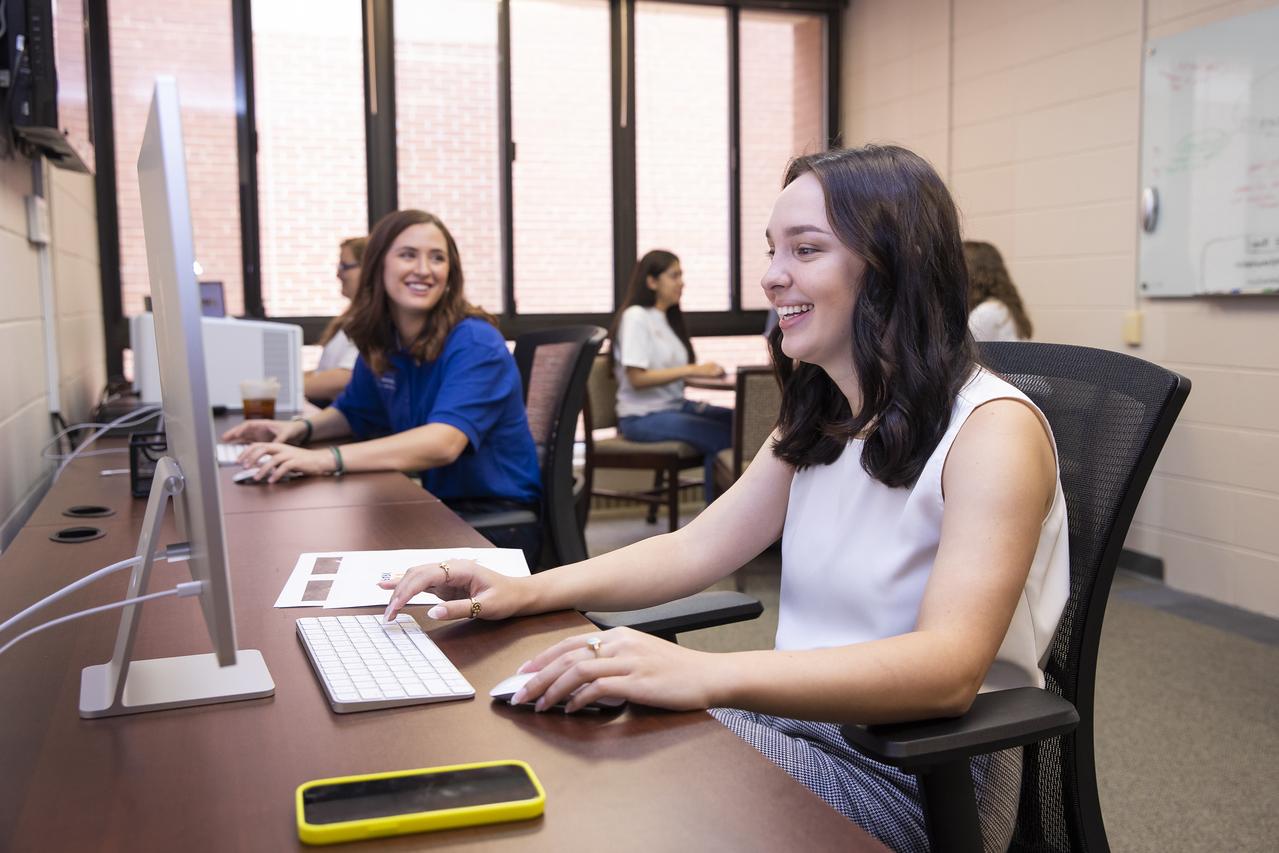 Student on a computer